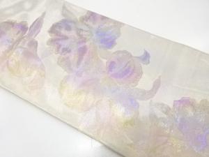 アンティーク　蘭模様織り出し袋帯（材料）